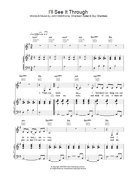 Download Texas I'll See It Through Sheet Music and learn how to play Melody Line, Lyrics & Chords PDF digital score in minutes