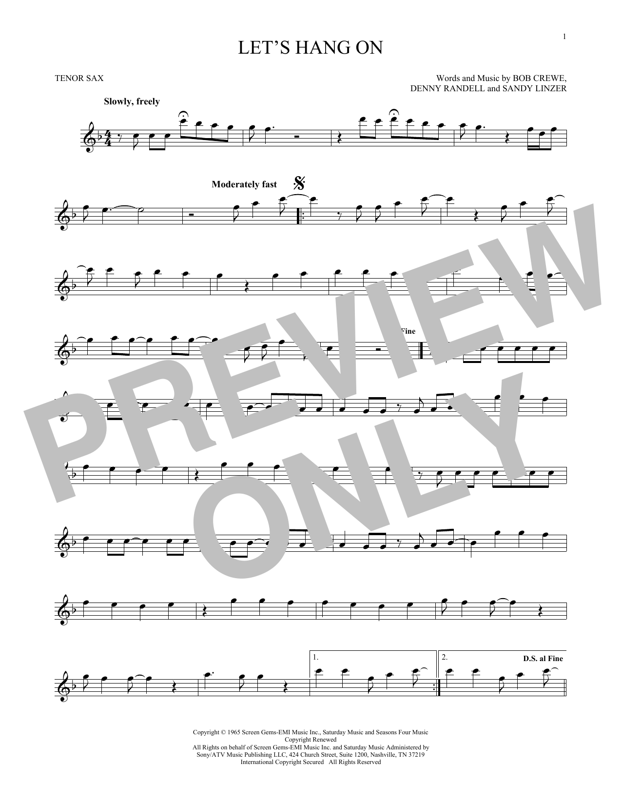Download The 4 Seasons Let's Hang On Sheet Music and learn how to play Viola PDF digital score in minutes