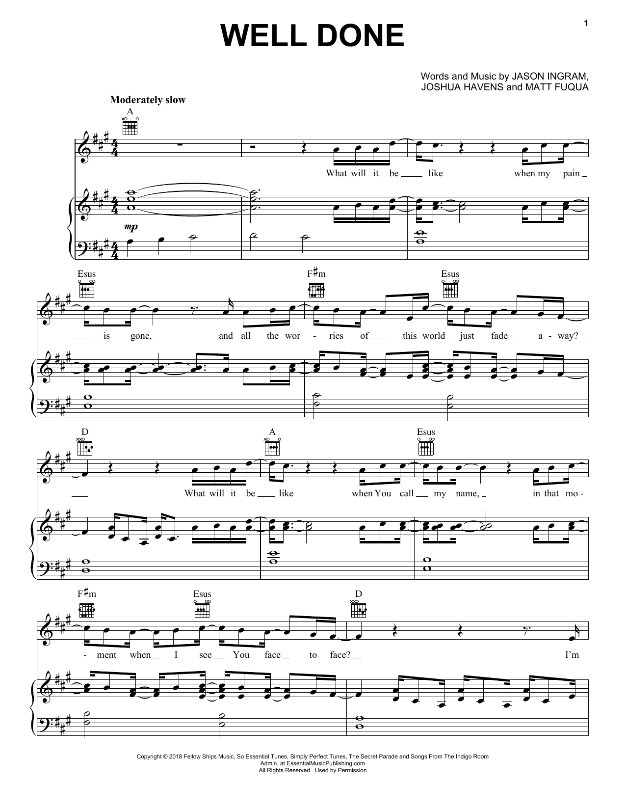 Download The Afters Well Done Sheet Music and learn how to play Piano, Vocal & Guitar Chords (Right-Hand Melody) PDF digital score in minutes