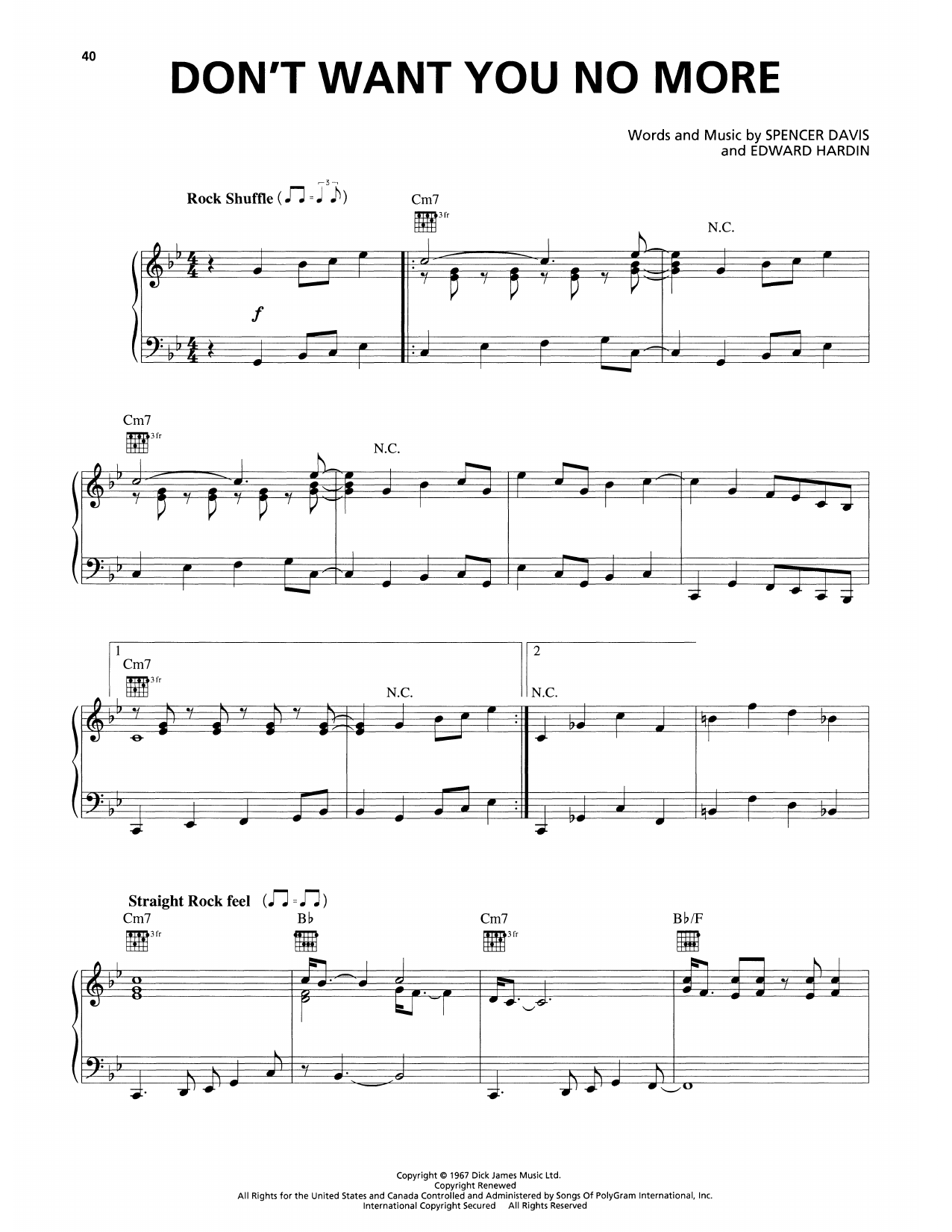 Download The Allman Brothers Band Don't Want You No More Sheet Music and learn how to play Piano Solo PDF digital score in minutes