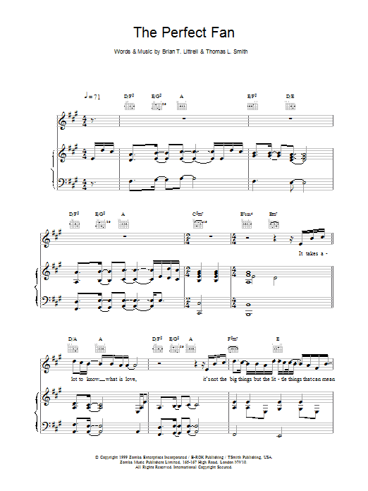 Download Backstreet Boys The Perfect Fan Sheet Music and learn how to play Piano, Vocal & Guitar PDF digital score in minutes