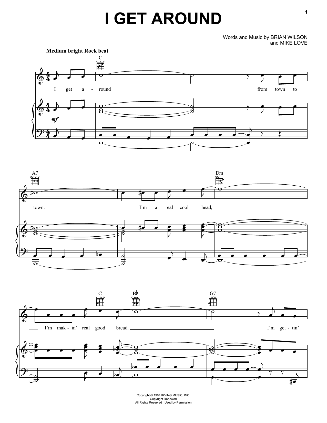 Download The Beach Boys I Get Around Sheet Music and learn how to play Violin PDF digital score in minutes