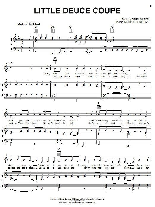 Download The Beach Boys Little Deuce Coupe Sheet Music and learn how to play Easy Guitar PDF digital score in minutes