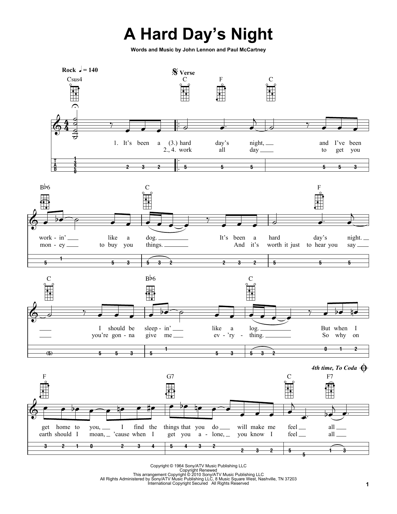 Download The Beatles A Hard Day's Night (arr. Bobby Westfall) Sheet Music and learn how to play Mandolin PDF digital score in minutes