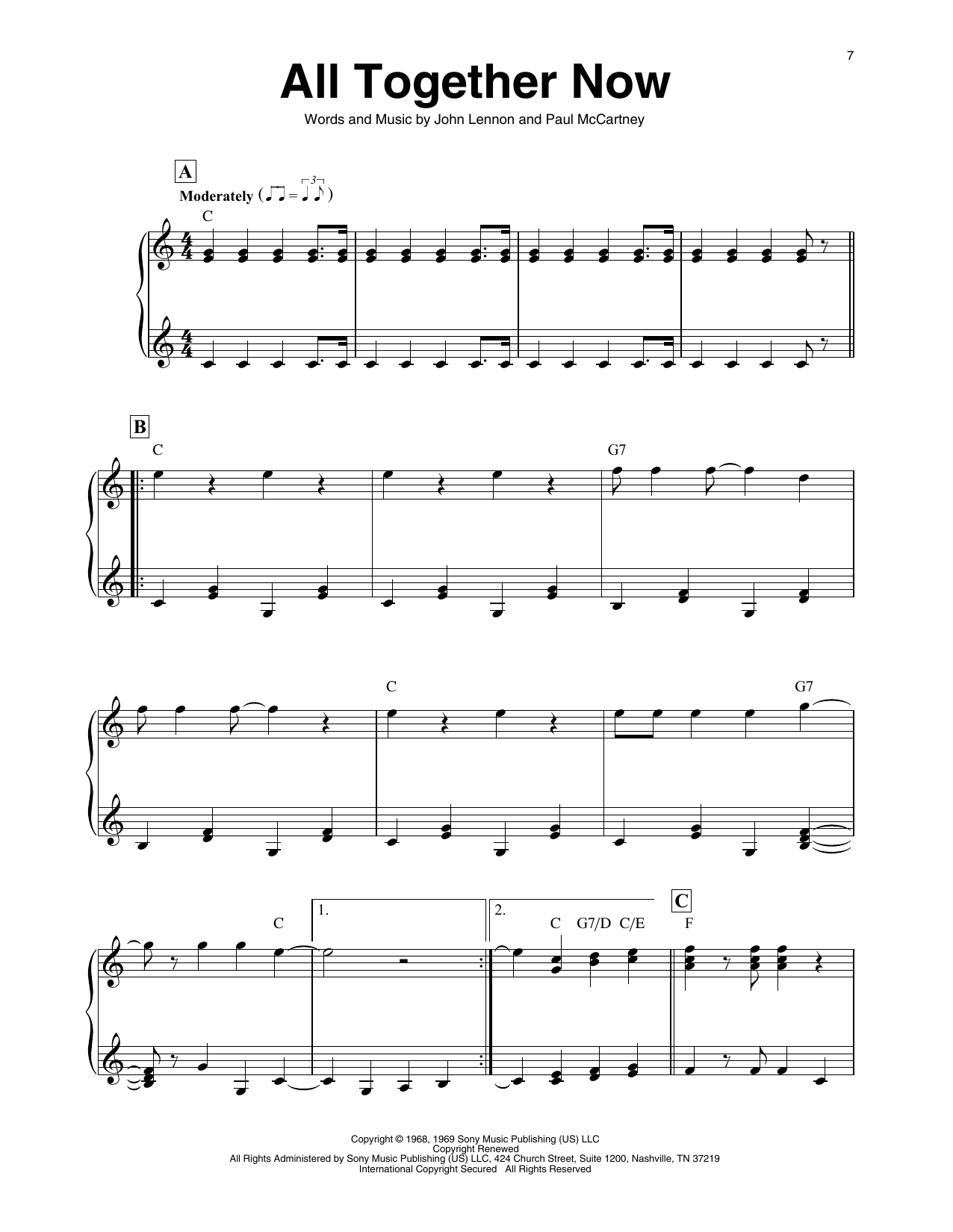 Download The Beatles All Together Now (arr. Maeve Gilchrist) Sheet Music and learn how to play Harp PDF digital score in minutes