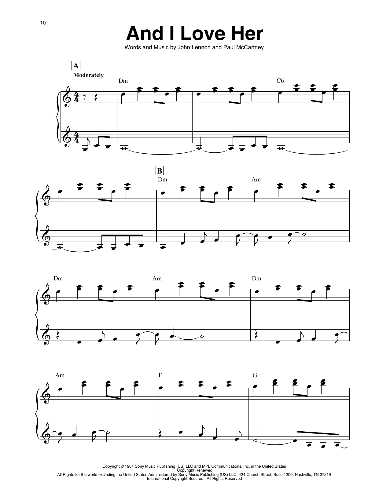 Download The Beatles And I Love Her (arr. Maeve Gilchrist) Sheet Music and learn how to play Harp PDF digital score in minutes