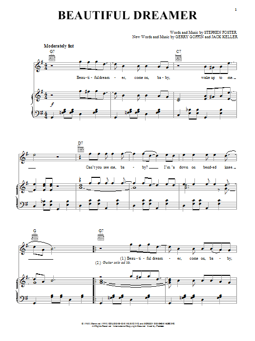 Download The Beatles Beautiful Dreamer Sheet Music and learn how to play Piano, Vocal & Guitar (Right-Hand Melody) PDF digital score in minutes