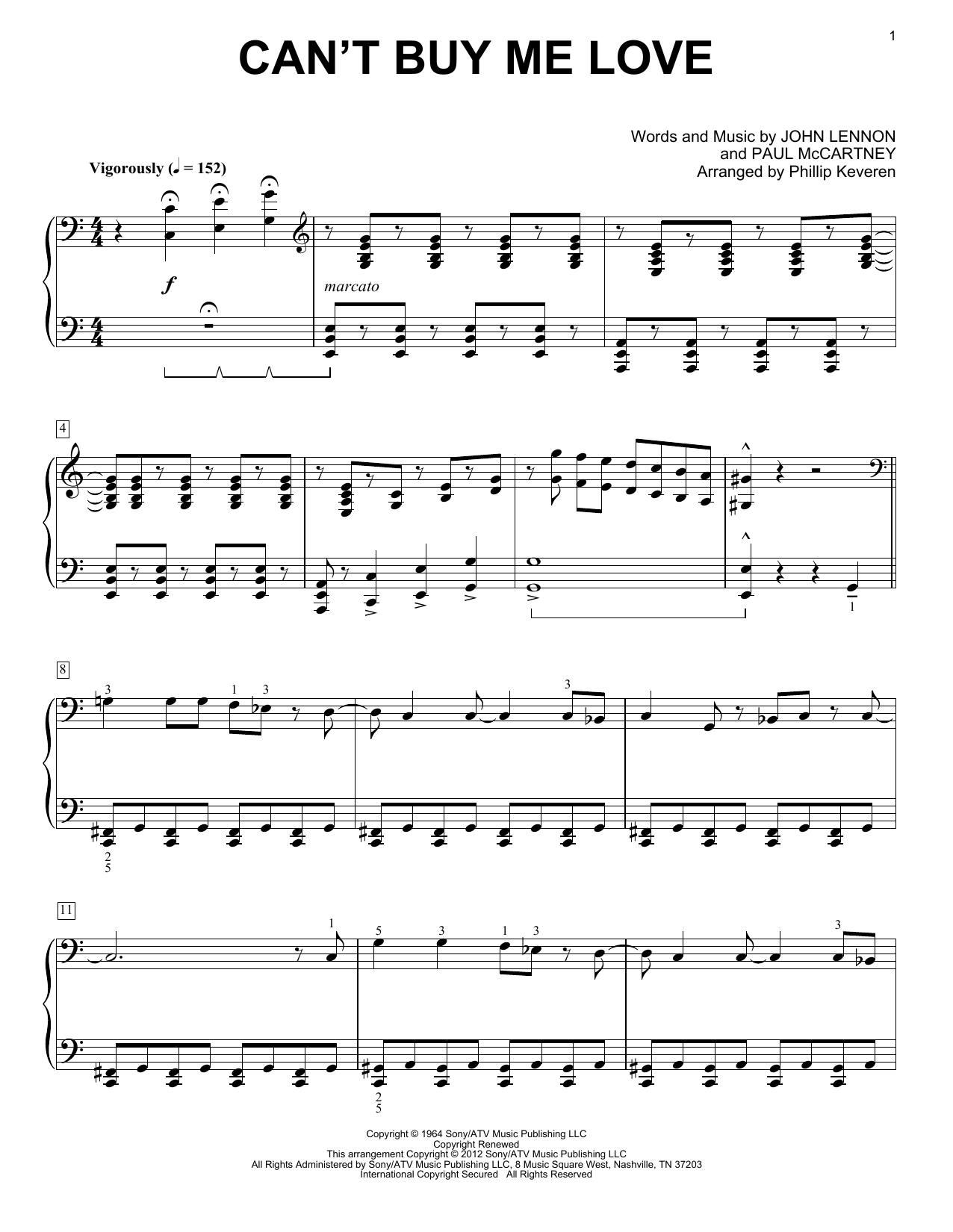 Download The Beatles Can't Buy Me Love Sheet Music and learn how to play Piano PDF digital score in minutes