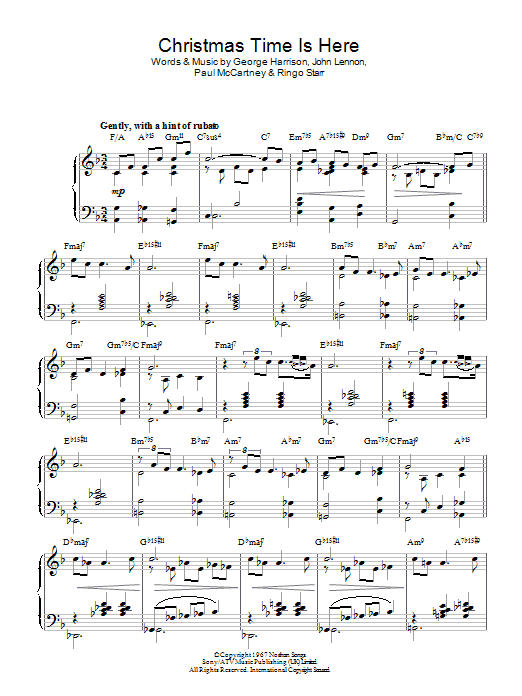 Download The Beatles Christmas Time (Is Here Again) Sheet Music and learn how to play Lyrics & Chords PDF digital score in minutes