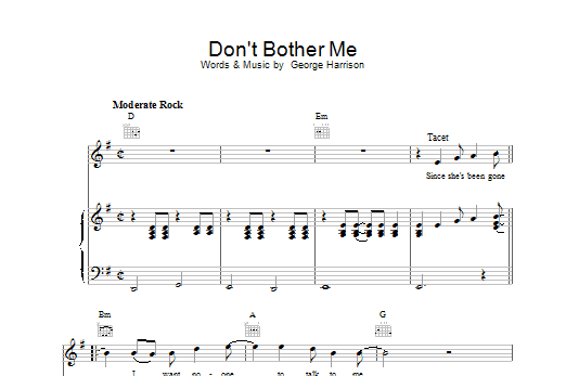 Download The Beatles Don't Bother Me Sheet Music and learn how to play Ukulele with strumming patterns PDF digital score in minutes