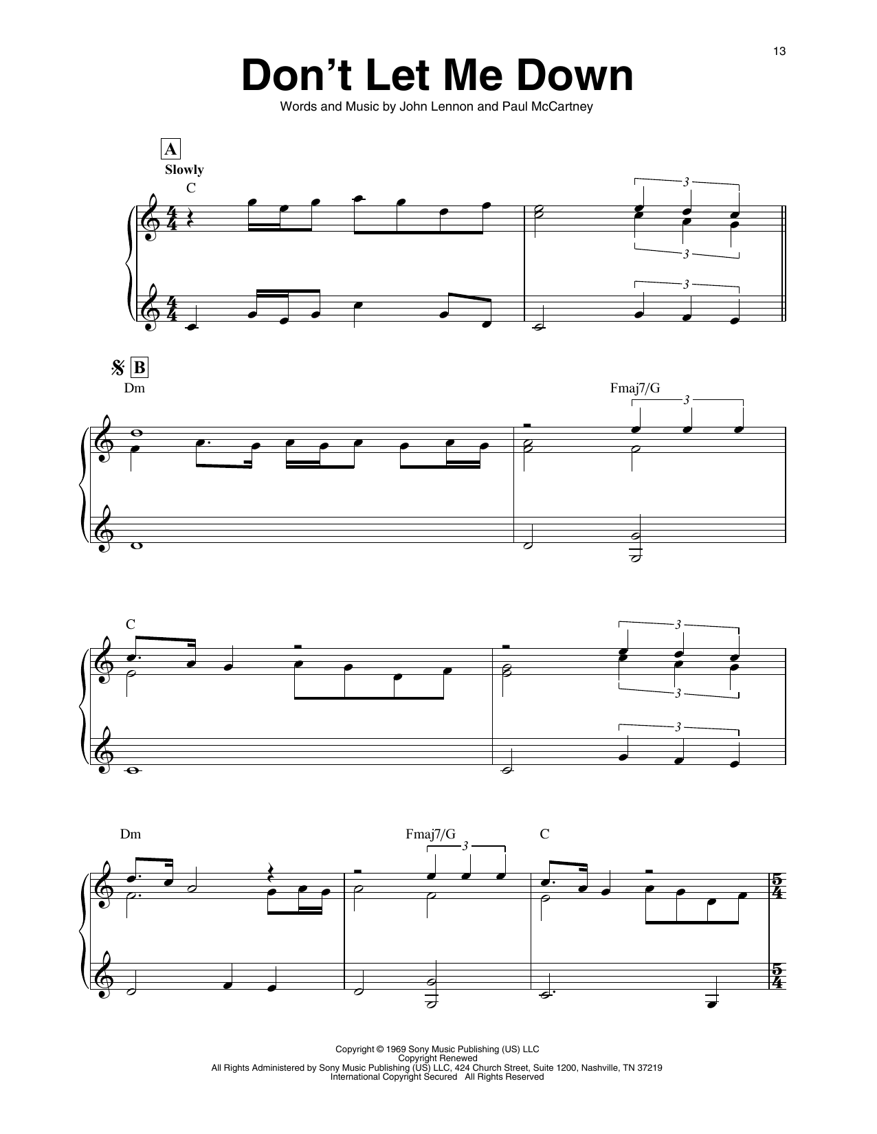 Download The Beatles Don't Let Me Down (arr. Maeve Gilchrist) Sheet Music and learn how to play Harp PDF digital score in minutes