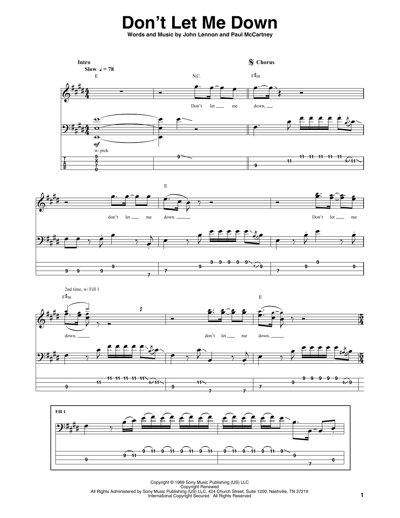 Download The Beatles Don't Let Me Down Sheet Music and learn how to play Piano, Vocal & Guitar PDF digital score in minutes