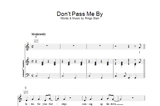 Download The Beatles Don't Pass Me By Sheet Music and learn how to play Guitar Chords/Lyrics PDF digital score in minutes