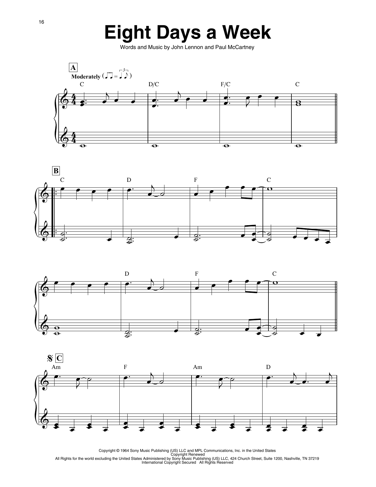Download The Beatles Eight Days A Week (arr. Maeve Gilchrist) Sheet Music and learn how to play Harp PDF digital score in minutes