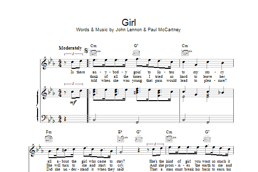 Download The Beatles Girl Sheet Music and learn how to play Guitar PDF digital score in minutes