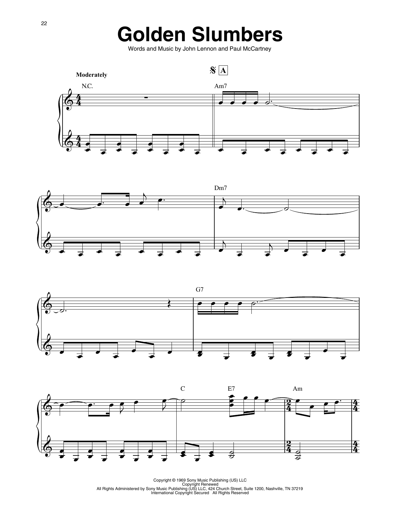 Download The Beatles Golden Slumbers (arr. Maeve Gilchrist) Sheet Music and learn how to play Harp PDF digital score in minutes