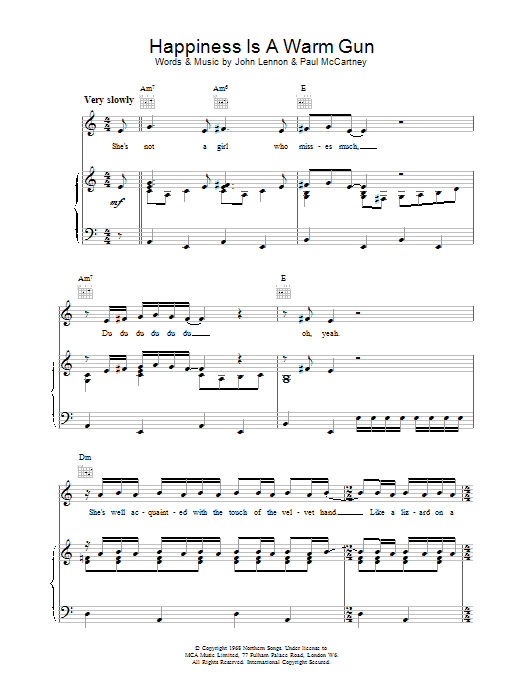 Download The Beatles Happiness Is A Warm Gun Sheet Music and learn how to play Easy Guitar PDF digital score in minutes