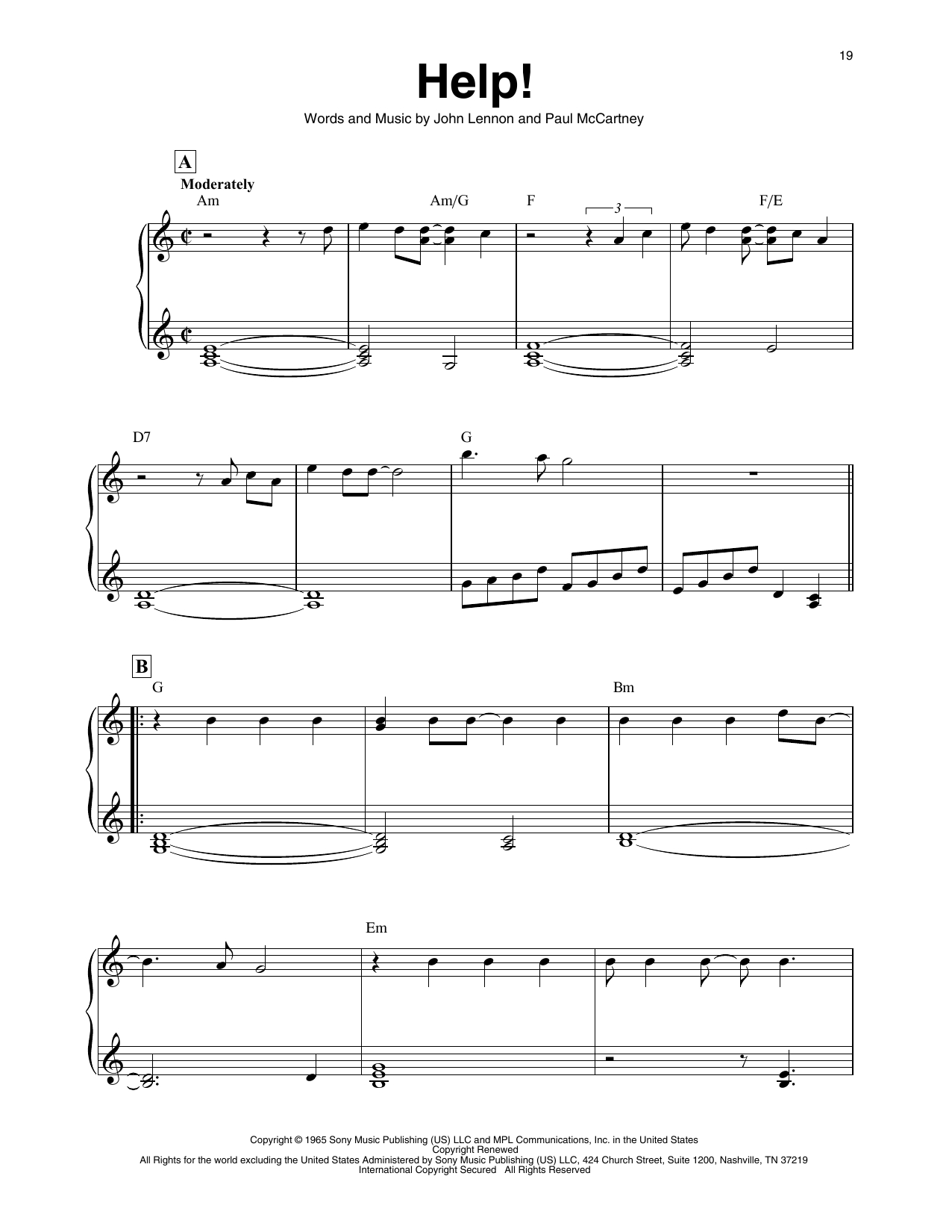 Download The Beatles Help! (arr. Maeve Gilchrist) Sheet Music and learn how to play Harp PDF digital score in minutes