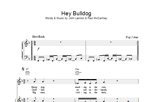 Download The Beatles Hey Bulldog Sheet Music and learn how to play Drums PDF digital score in minutes