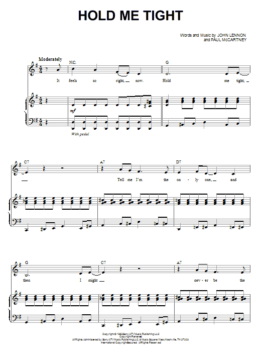 Download The Beatles Hold Me Tight Sheet Music and learn how to play Piano, Vocal & Guitar (Right-Hand Melody) PDF digital score in minutes