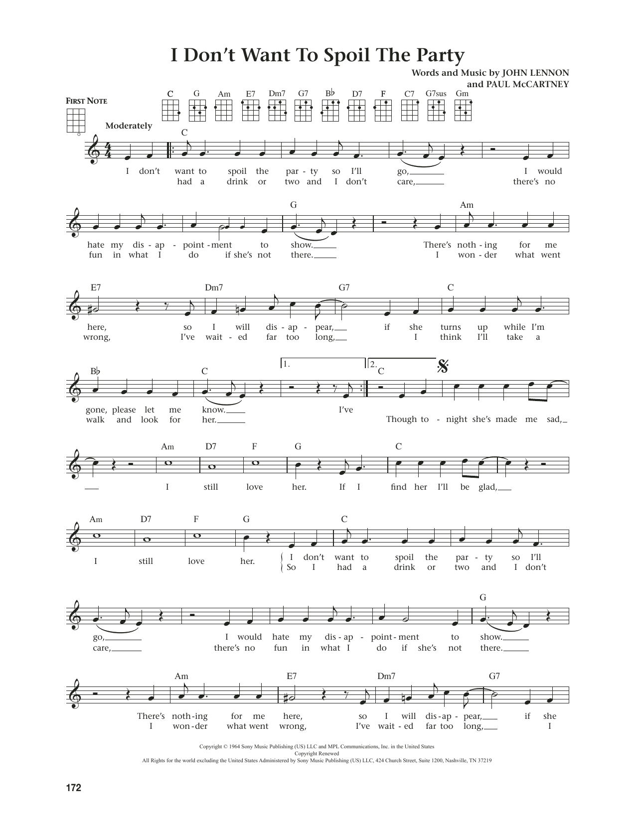 Download The Beatles I Don't Want To Spoil The Party (from The Daily Ukulele) (arr. Jim Beloff) Sheet Music and learn how to play Ukulele PDF digital score in minutes