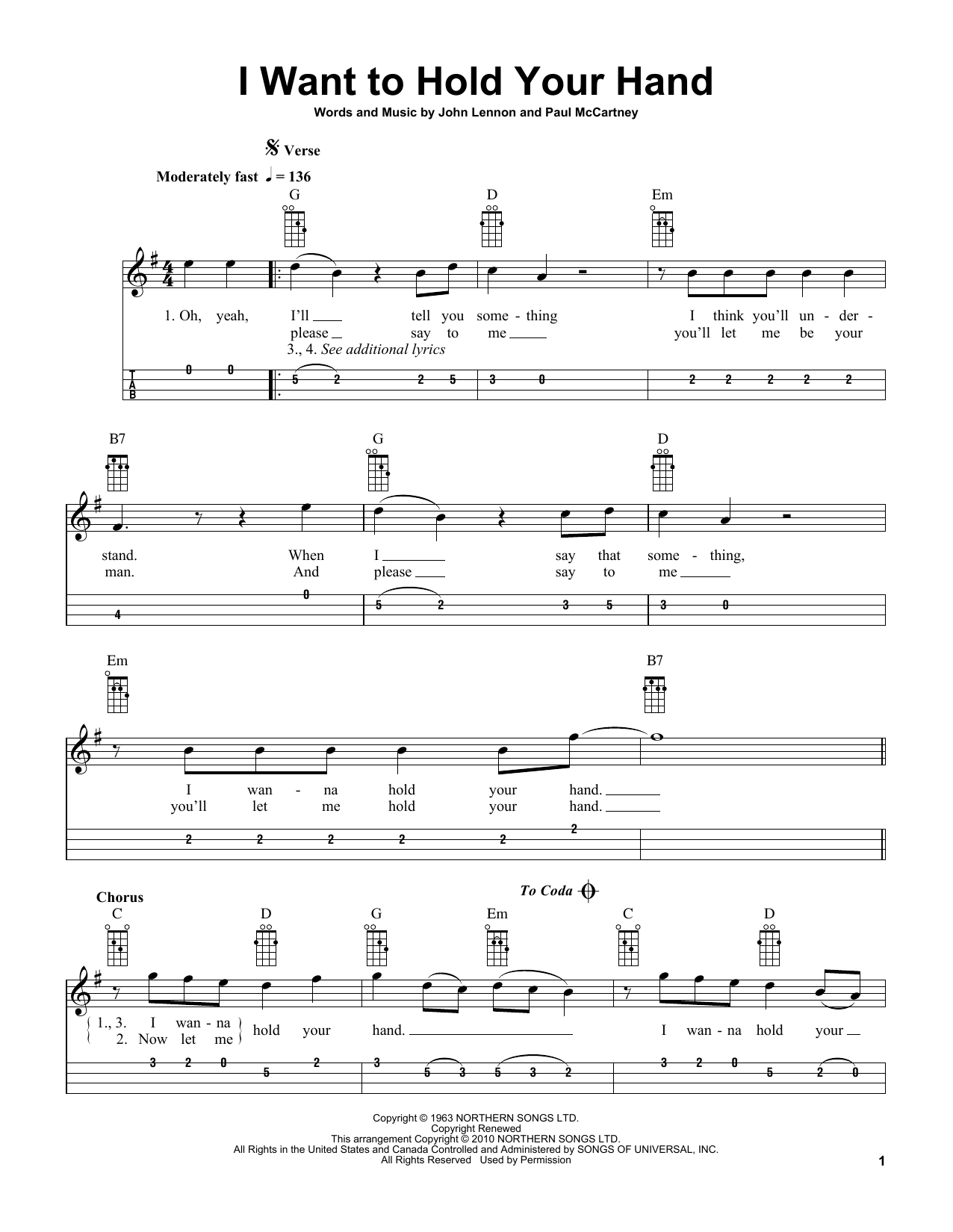 Download The Beatles I Want To Hold Your Hand (arr. Bobby Westfall) Sheet Music and learn how to play Mandolin PDF digital score in minutes