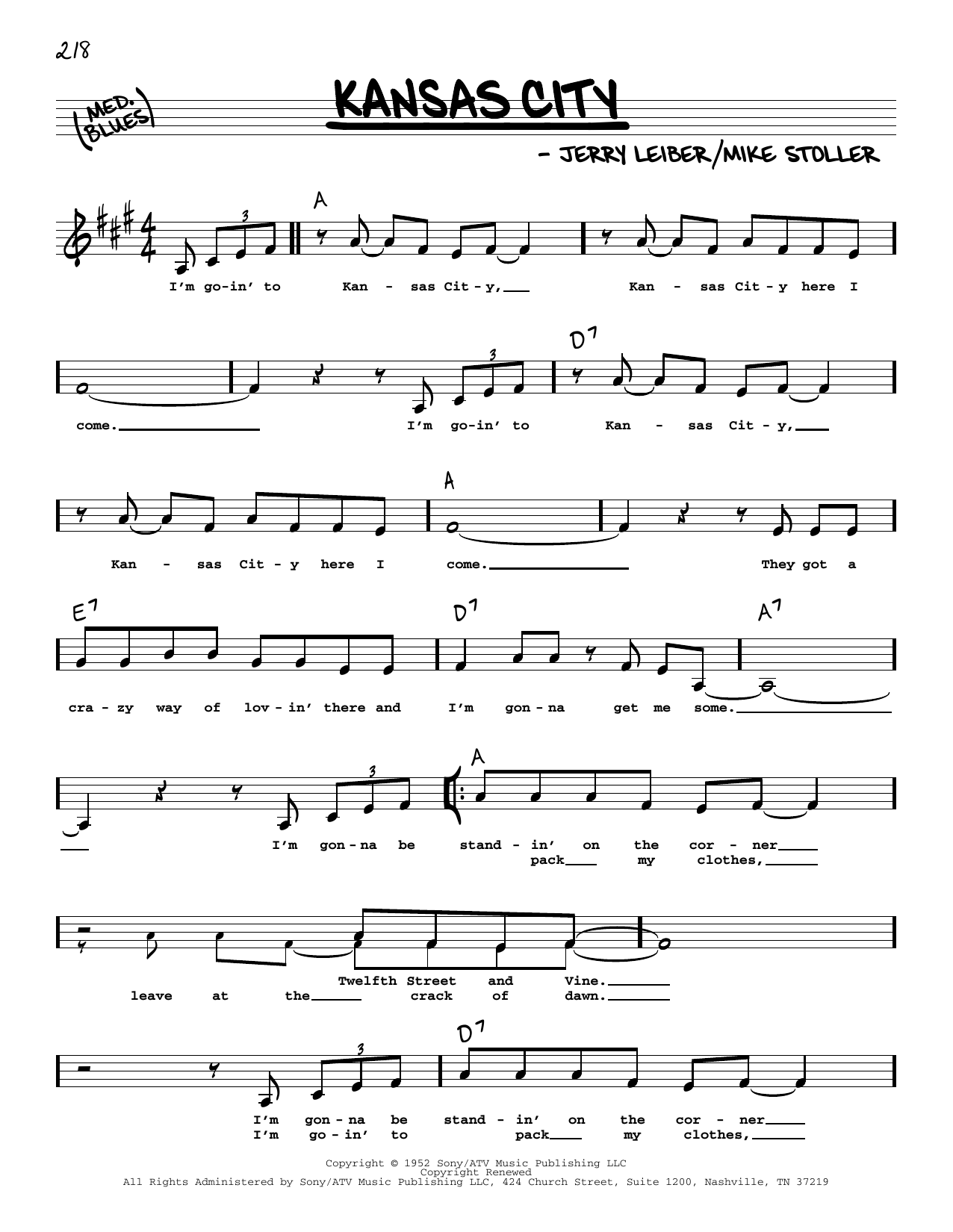 Download The Beatles Kansas City (Low Voice) Sheet Music and learn how to play Real Book – Melody, Lyrics & Chords PDF digital score in minutes