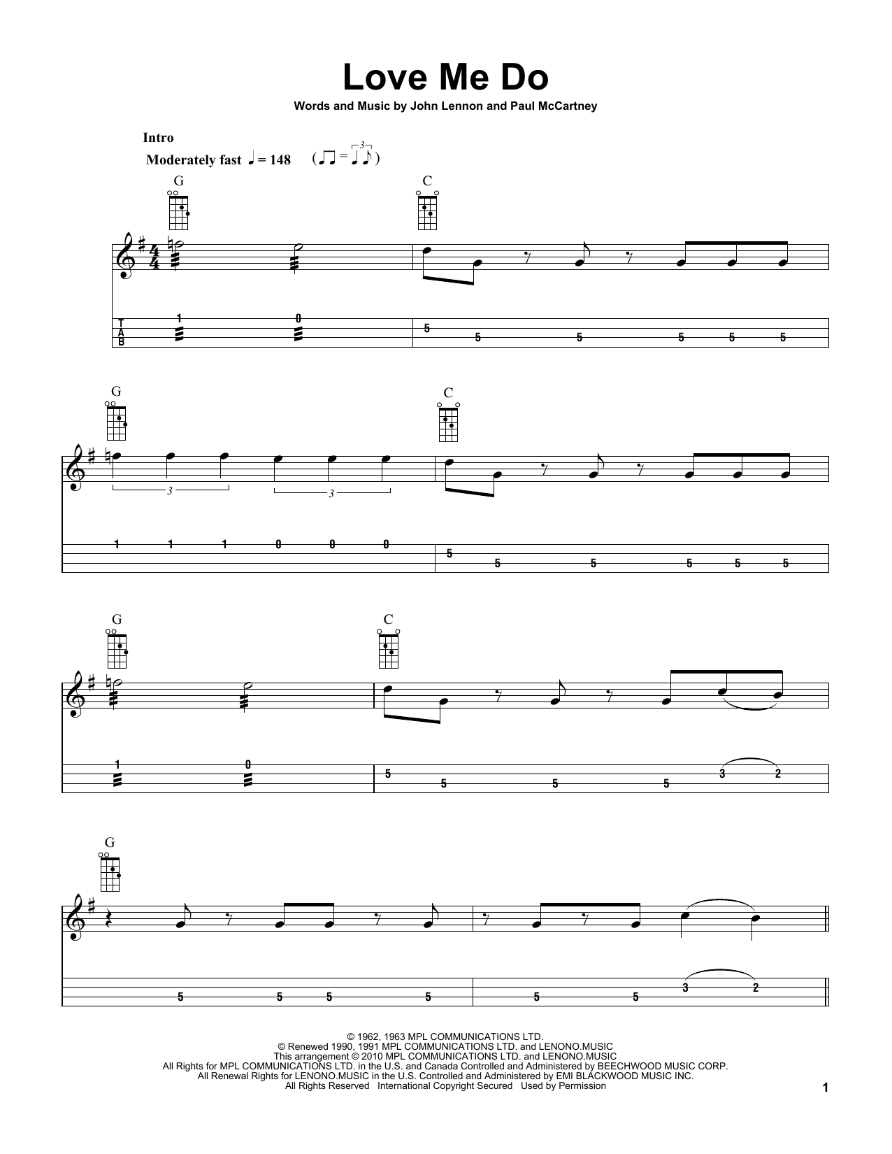 Download The Beatles Love Me Do (arr. Bobby Westfall) Sheet Music and learn how to play Mandolin PDF digital score in minutes