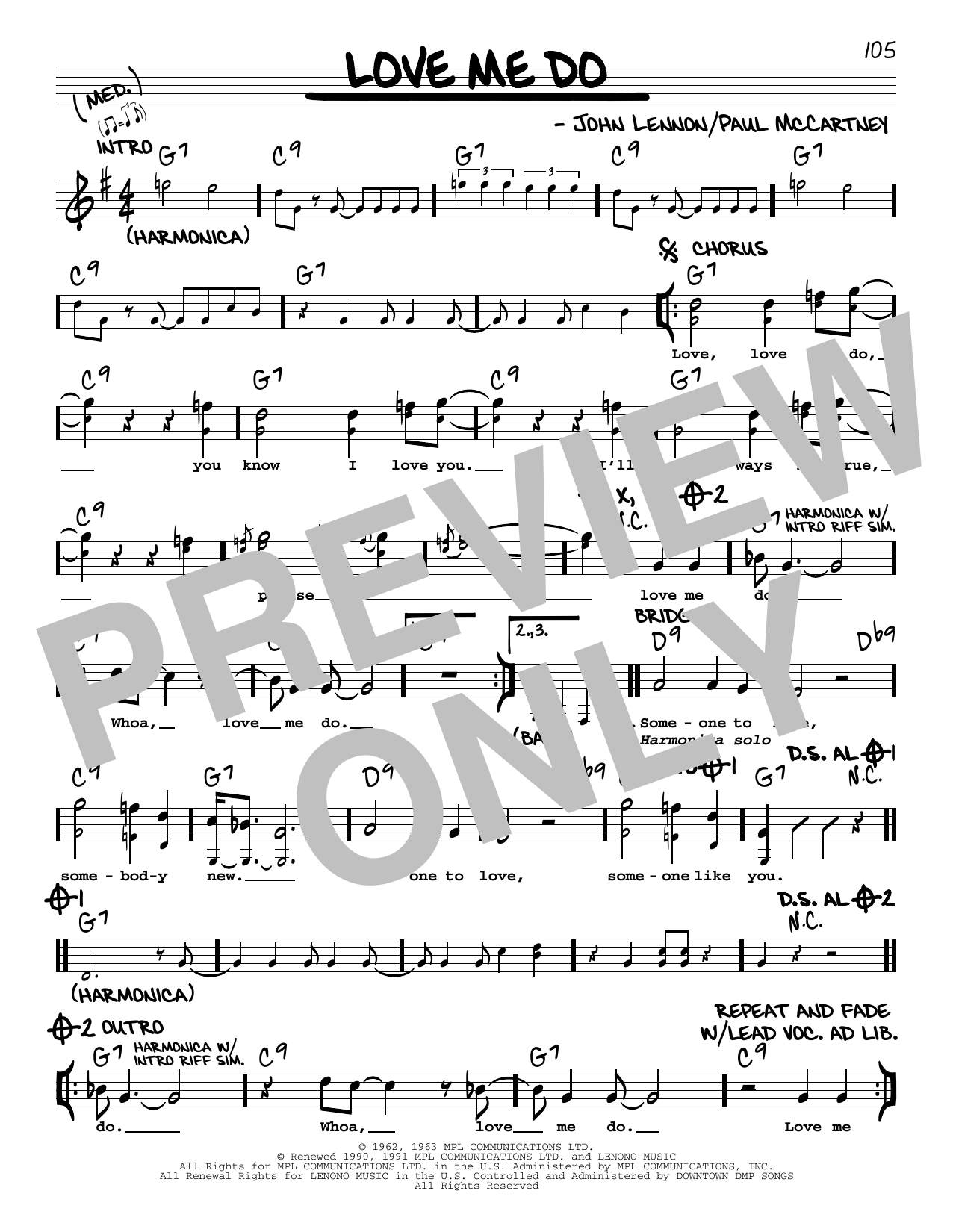 Download The Beatles Love Me Do [Jazz version] Sheet Music and learn how to play Real Book – Melody, Lyrics & Chords PDF digital score in minutes