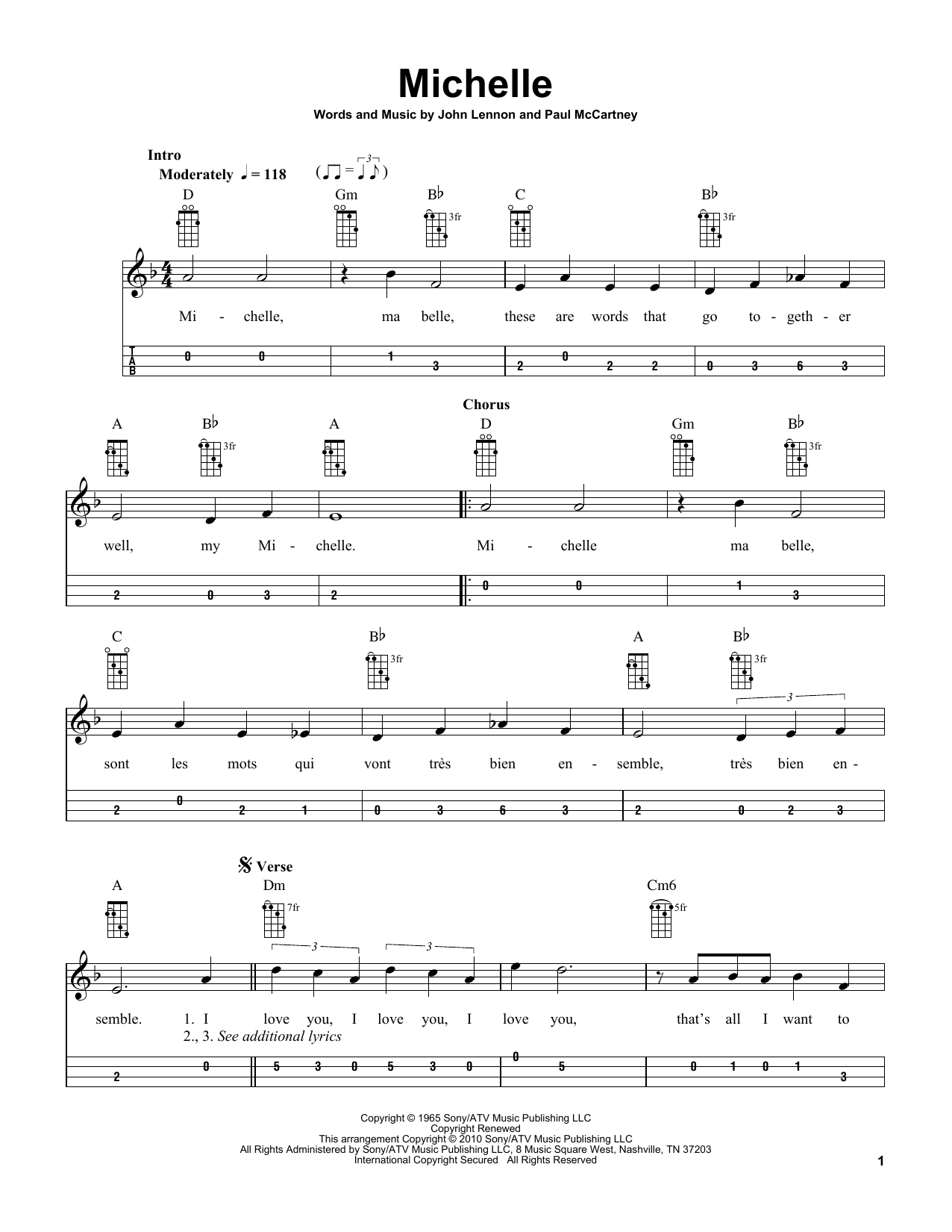 Download The Beatles Michelle (arr. Bobby Westfall) Sheet Music and learn how to play Mandolin PDF digital score in minutes