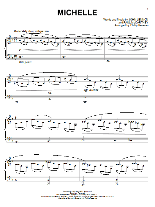 Download The Beatles Michelle Sheet Music and learn how to play Piano PDF digital score in minutes