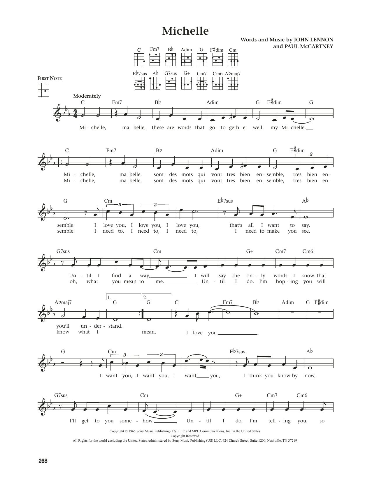 Download The Beatles Michelle (from The Daily Ukulele) (arr. Jim Beloff) Sheet Music and learn how to play Ukulele PDF digital score in minutes