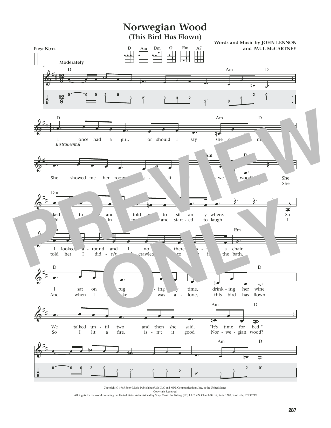 Download The Beatles Norwegian Wood (This Bird Has Flown) (from The Daily Ukulele) (arr. Jim Beloff) Sheet Music and learn how to play Ukulele PDF digital score in minutes