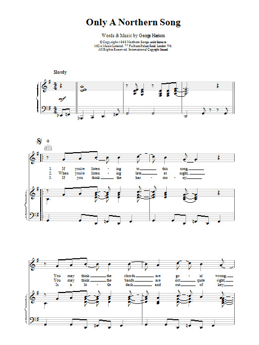 Download The Beatles Only A Northern Song Sheet Music and learn how to play Easy Guitar PDF digital score in minutes