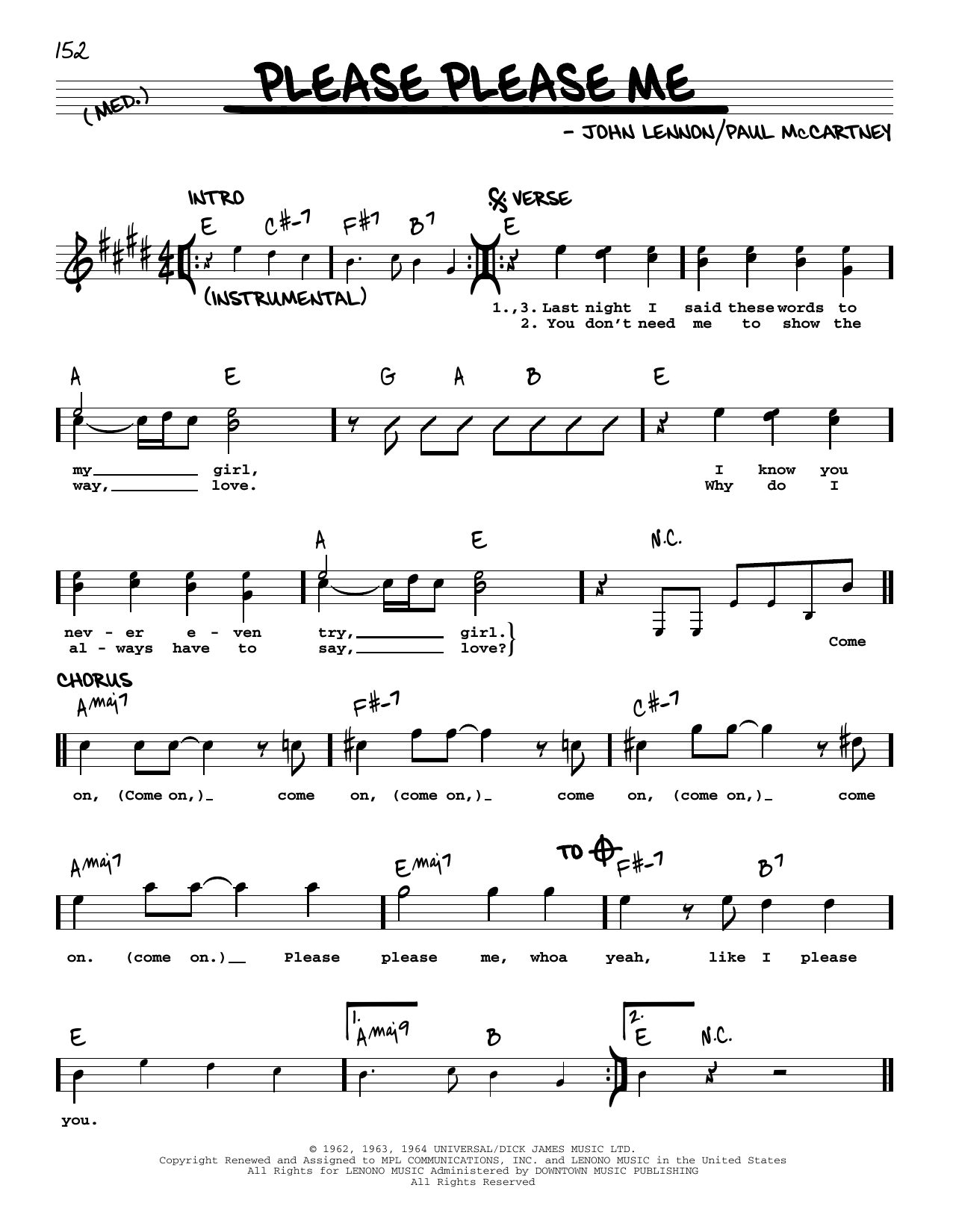 Download The Beatles Please Please Me [Jazz version] Sheet Music and learn how to play Real Book – Melody, Lyrics & Chords PDF digital score in minutes