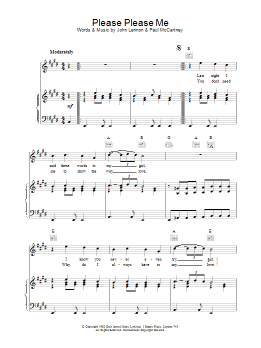 Download The Beatles Please Please Me Sheet Music and learn how to play GTRENS PDF digital score in minutes