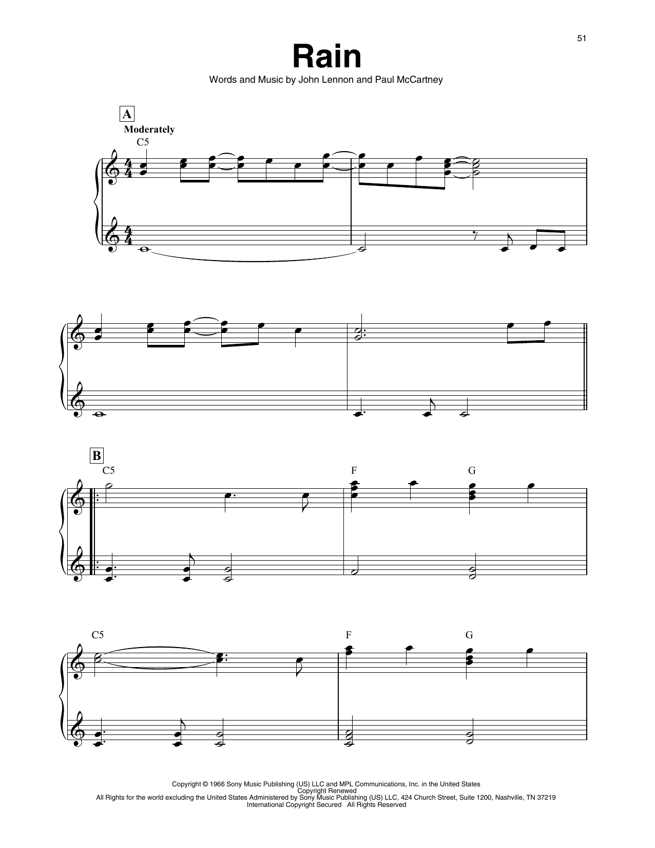 Download The Beatles Rain (arr. Maeve Gilchrist) Sheet Music and learn how to play Harp PDF digital score in minutes