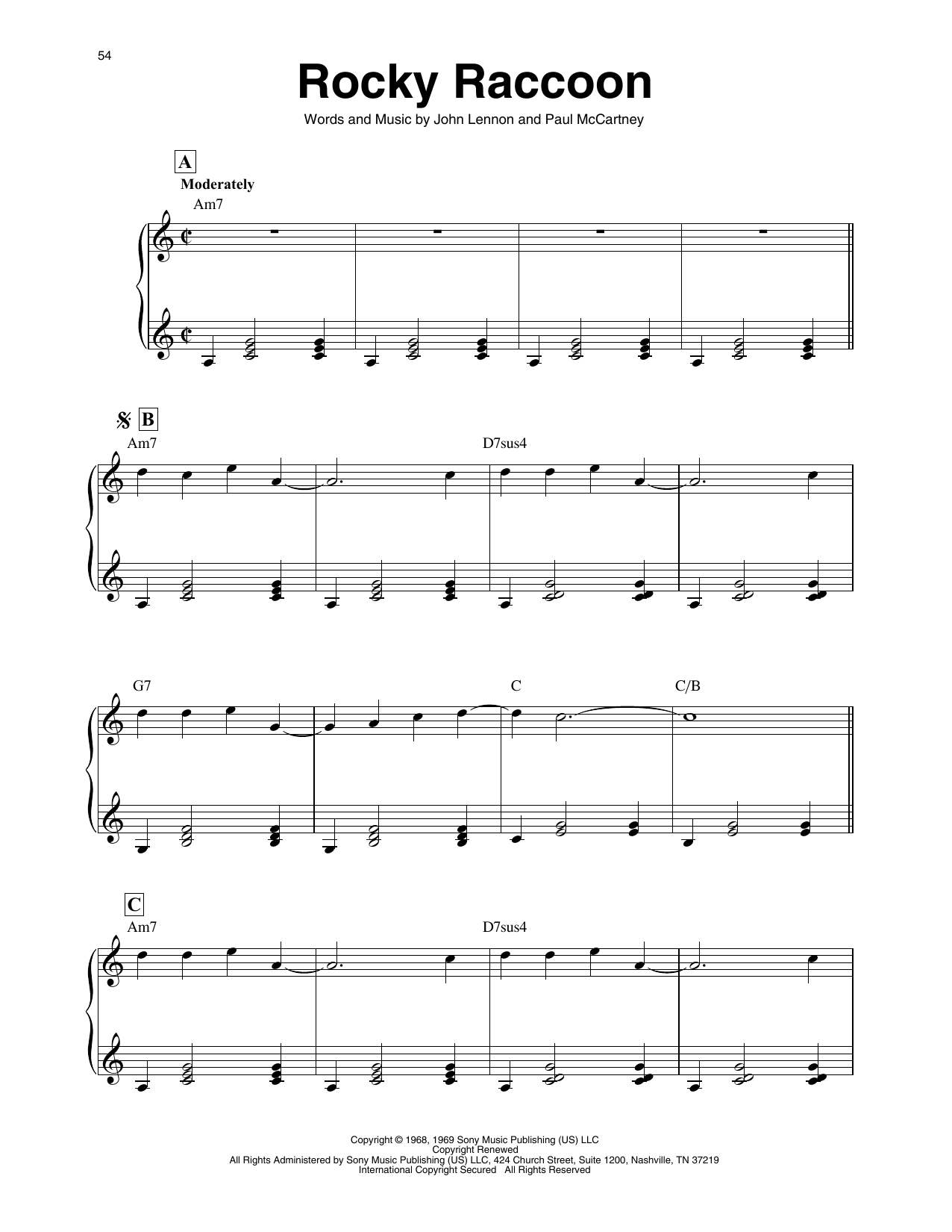 Download The Beatles Rocky Raccoon (arr. Maeve Gilchrist) Sheet Music and learn how to play Harp PDF digital score in minutes