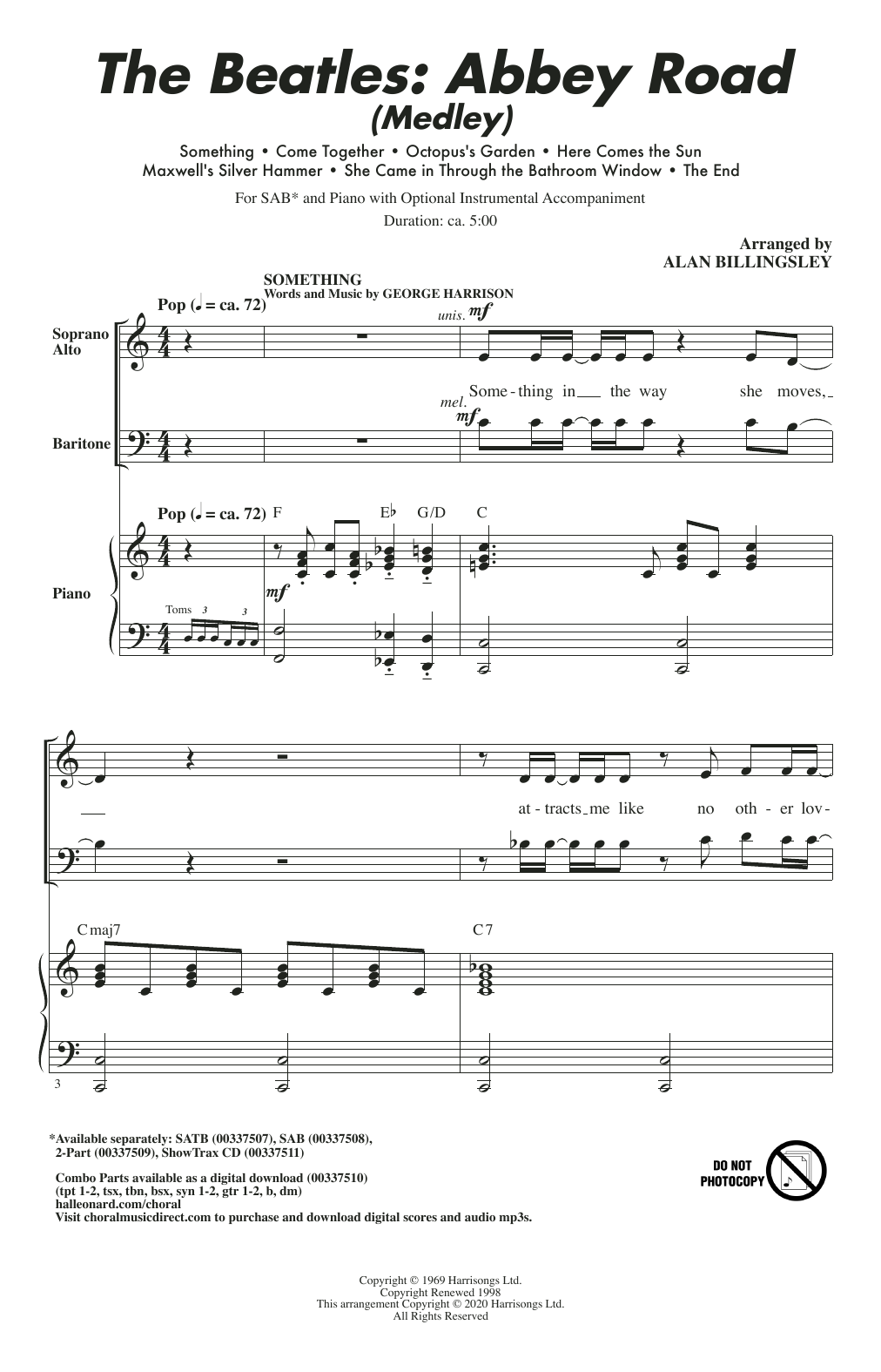 Download The Beatles The Beatles: Abbey Road (Medley) (arr. Alan Billingsley) Sheet Music and learn how to play 2-Part Choir PDF digital score in minutes