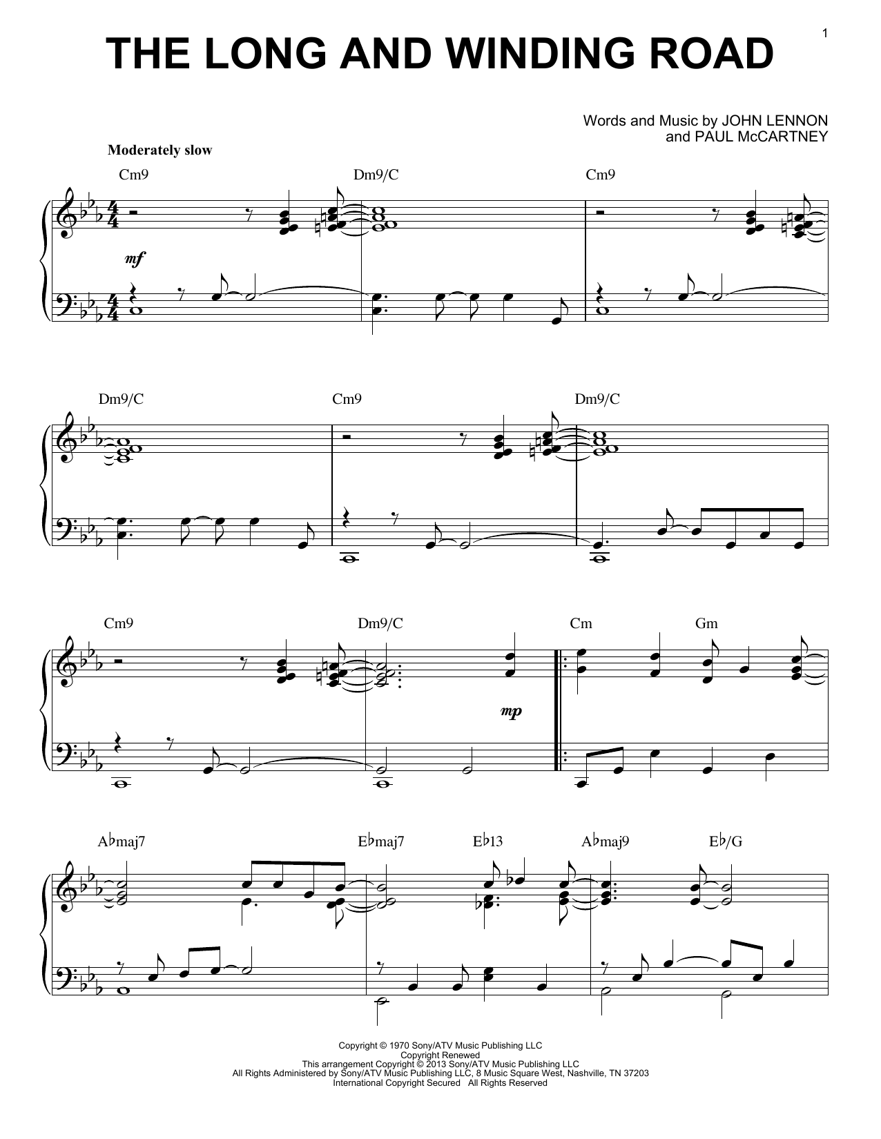 Download The Beatles The Long And Winding Road Sheet Music and learn how to play Piano PDF digital score in minutes