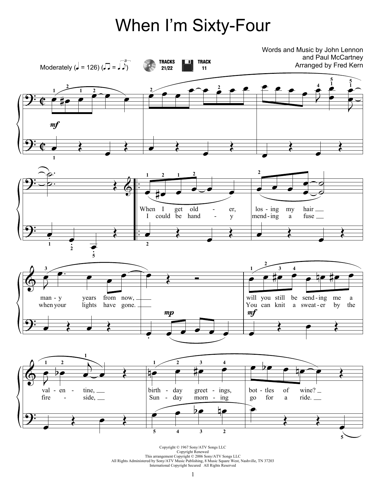 Download The Beatles When I'm Sixty-Four Sheet Music and learn how to play Educational Piano PDF digital score in minutes