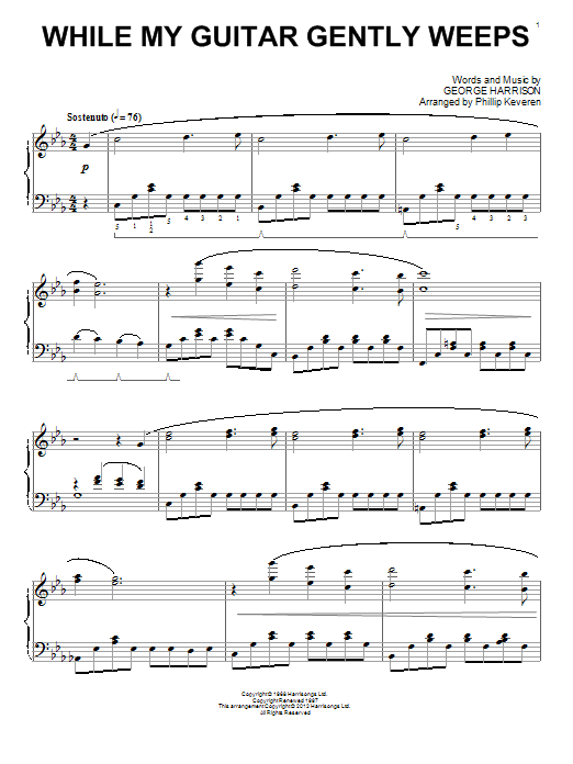 Download Phillip Keveren While My Guitar Gently Weeps Sheet Music and learn how to play Easy Piano PDF digital score in minutes