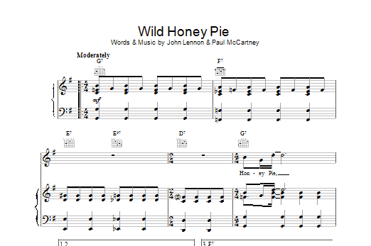 Download The Beatles Wild Honey Pie Sheet Music and learn how to play Lyrics & Chords PDF digital score in minutes