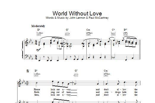 Download The Beatles World Without Love Sheet Music and learn how to play Piano, Vocal & Guitar (Right-Hand Melody) PDF digital score in minutes