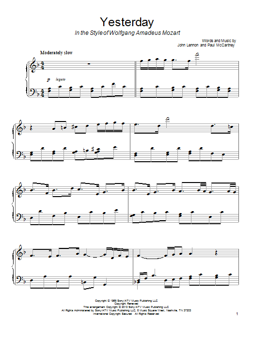 Download The Beatles Yesterday Sheet Music and learn how to play Piano PDF digital score in minutes