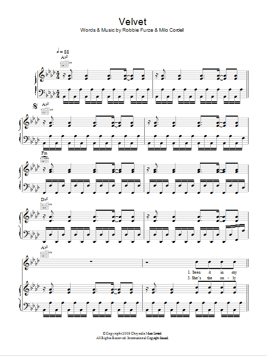 Download The Big Pink Velvet Sheet Music and learn how to play Lyrics & Chords PDF digital score in minutes