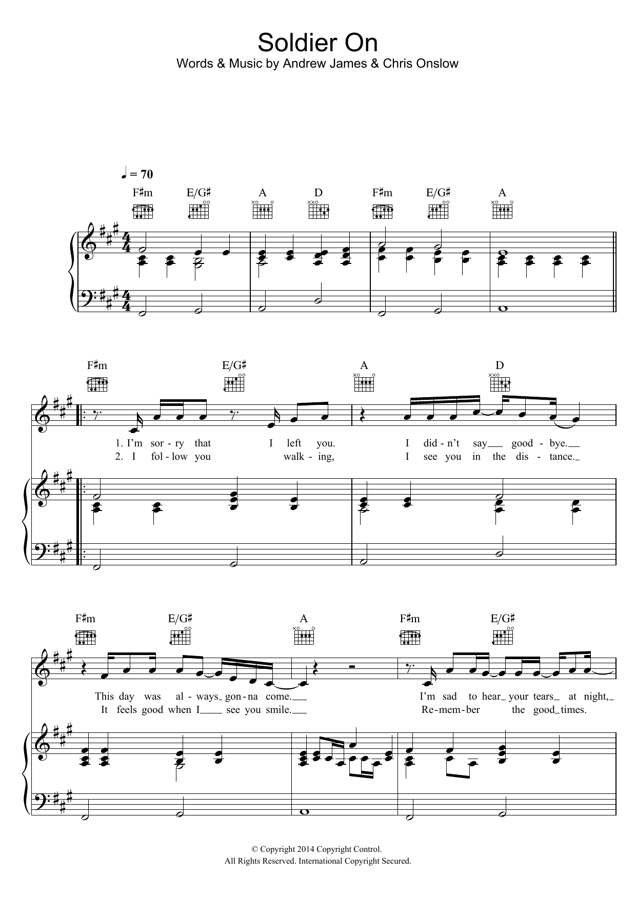 Download The Big Secret Sound Soldier On Sheet Music and learn how to play Piano, Vocal & Guitar PDF digital score in minutes