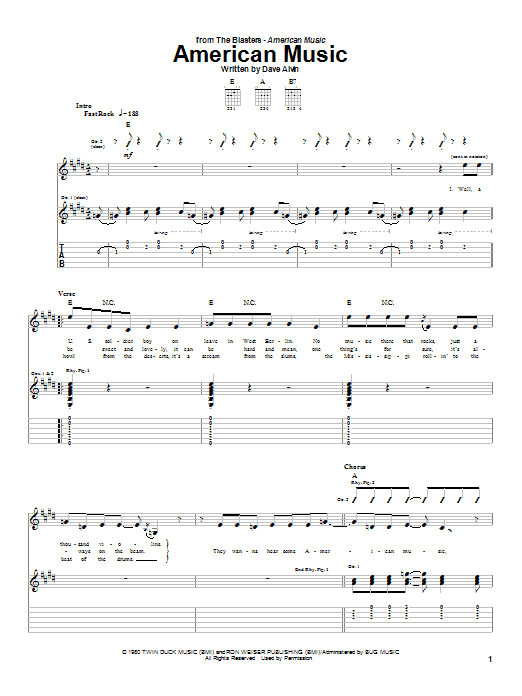 Download The Blasters American Music Sheet Music and learn how to play Guitar Tab PDF digital score in minutes
