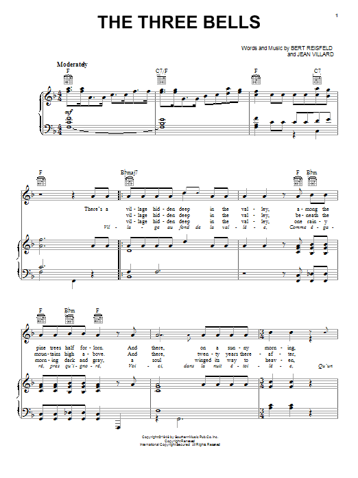 Download The Browns The Three Bells Sheet Music and learn how to play Lead Sheet / Fake Book PDF digital score in minutes
