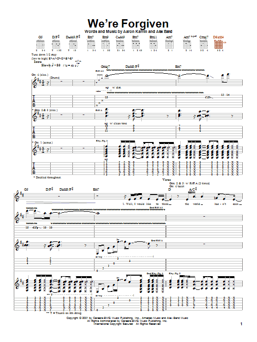 Download The Calling We're Forgiven Sheet Music and learn how to play Guitar Tab PDF digital score in minutes